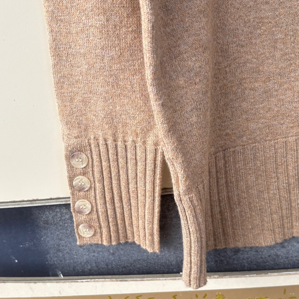 LOFT Women's Camel Crew Neck Sweater - Picture 5 of 6